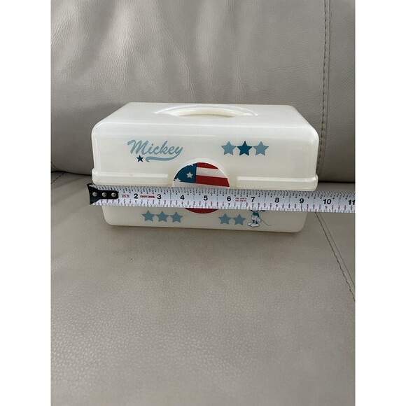 Vintage Disney Mickey Mouse craft Makeup Tackle box Caboodle Style EUC - Picture 3 of 10